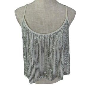 AMUSE‎ Society Sequin Sparkle Strappy Sleeveless Blouse Party Size Small